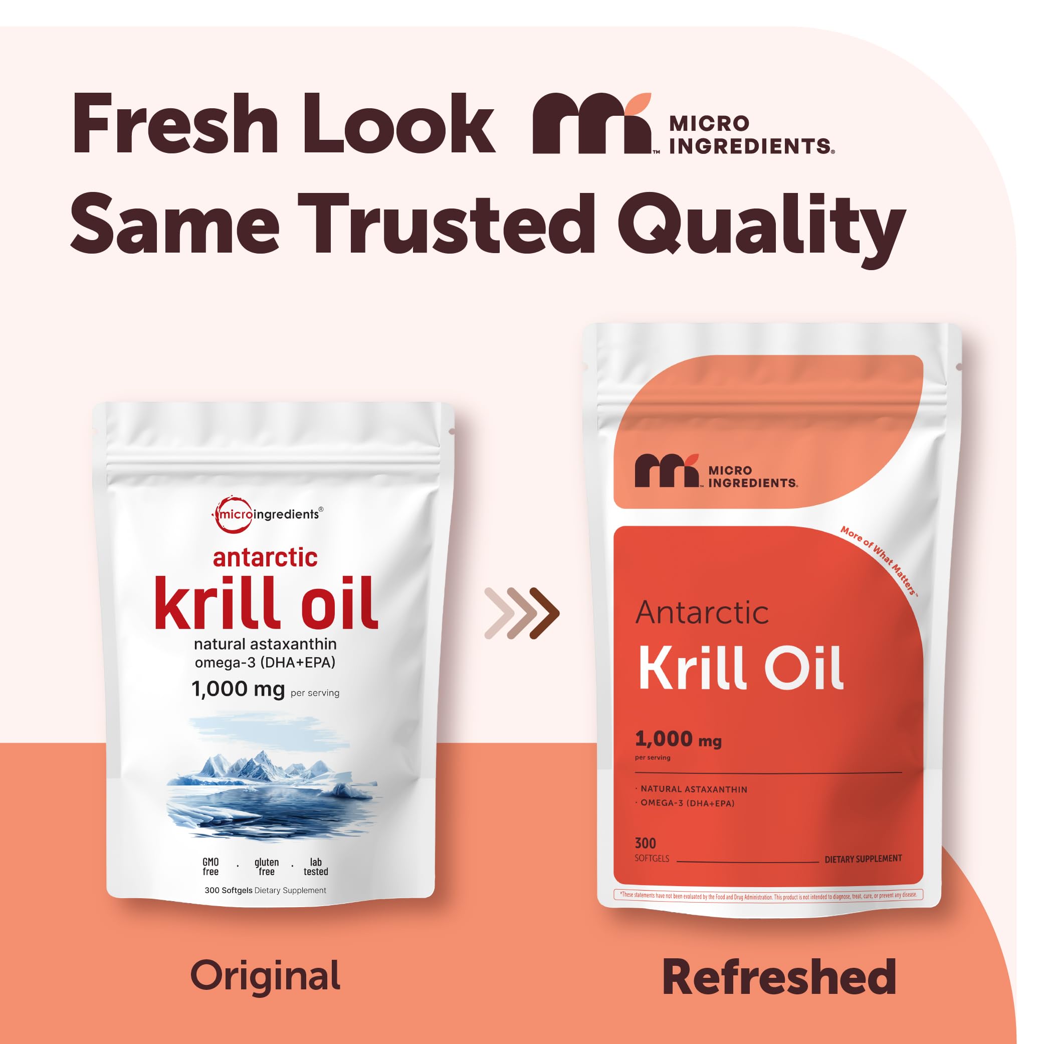 Micro Ingredients Antarctic Krill Oil softgels, easy-to-swallow capsules for daily use