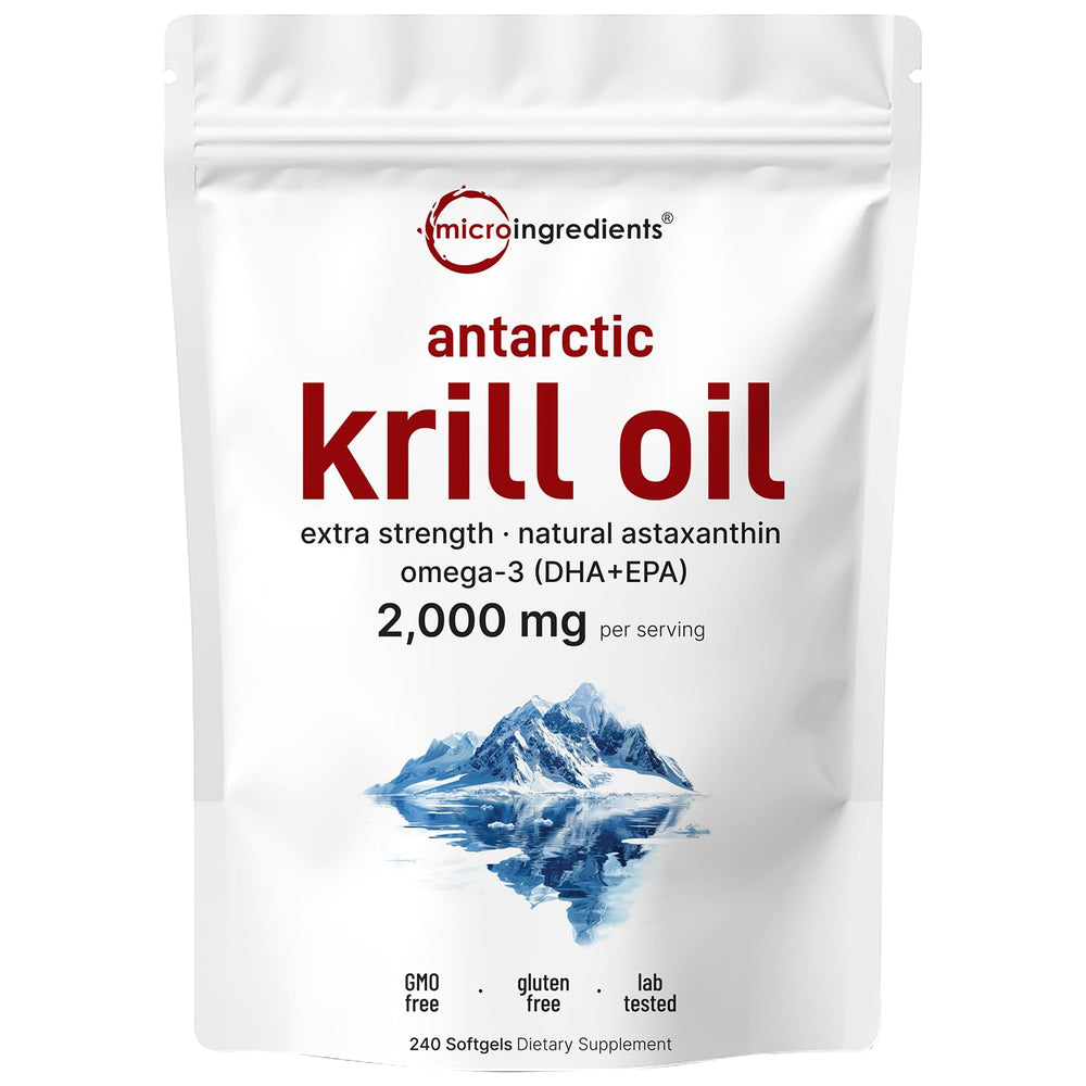 Micro Ingredients Antarctic Krill Oil softgels bottle for daily omega-3 support