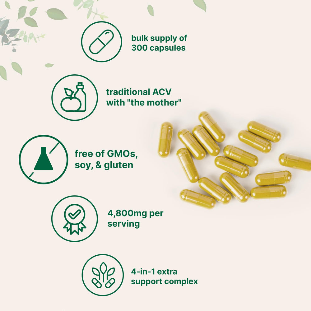 Capsules close-up highlighting 4,800 mg per serving for energy and appetite balance.