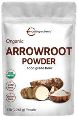 Micro Ingredients Organic Arrowroot Powder 5lb bulk pack for versatile thickening.