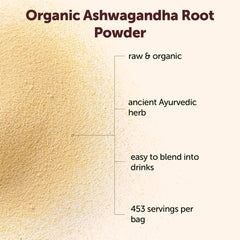Micro Ingredients ashwagandha root powder in smoothie shows versatile daily ingredient.