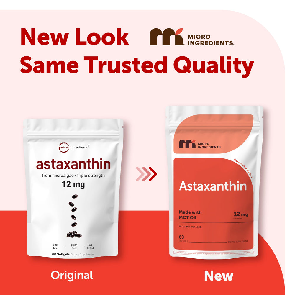 Astaxanthin with MCT oil softgels from Micro Ingredients for enhanced absorption