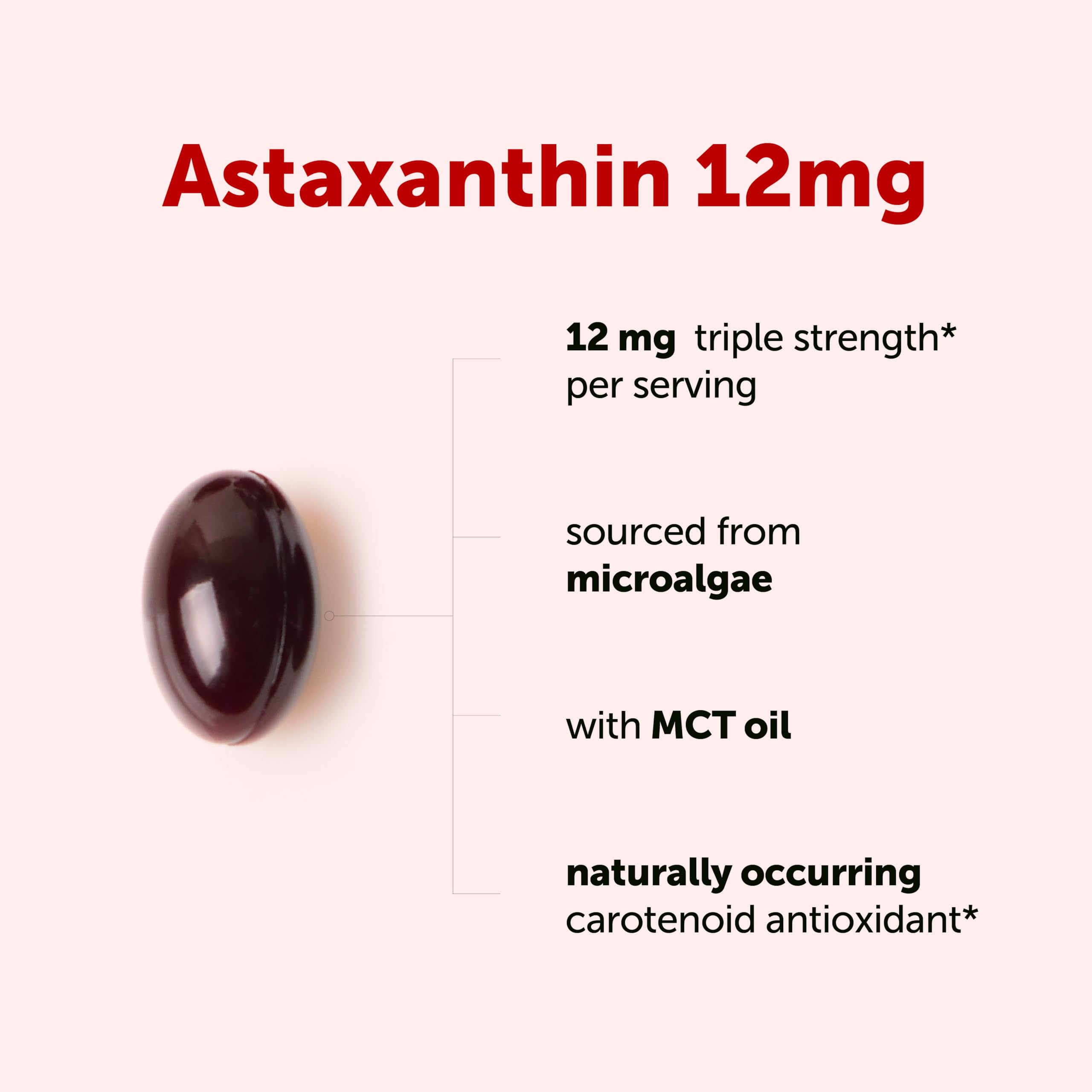 Astaxanthin softgels pour captures easy daily dose and convenience.