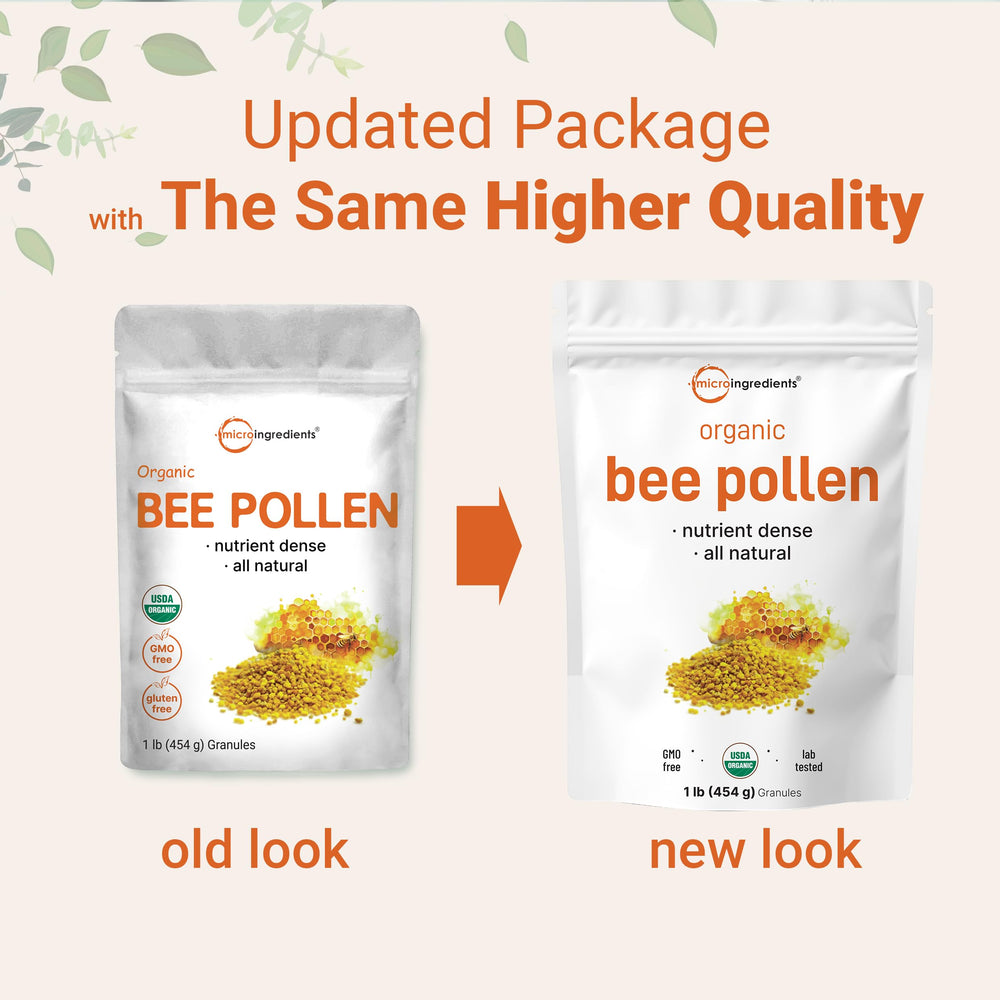 Organic bee pollen granules from Micro Ingredients, versatile yogurt topping