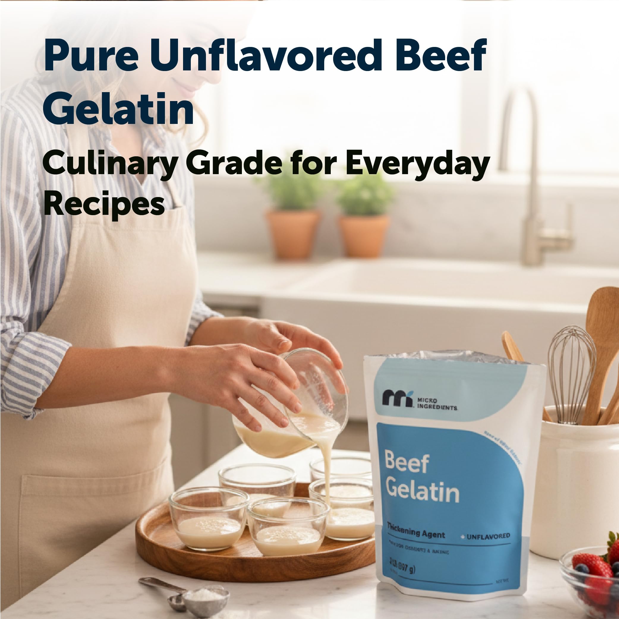 Micro Ingredients pudding dessert with beef gelatin powder forms soft gels