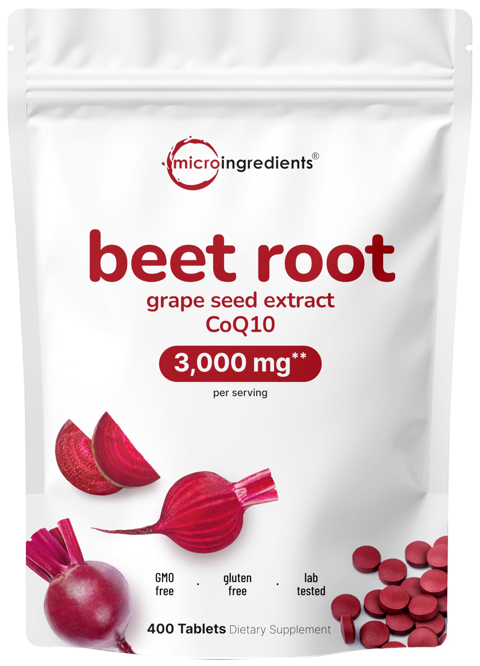 Micro Ingredients Beet Root 3,000mg bottle for daily nitric oxide support.