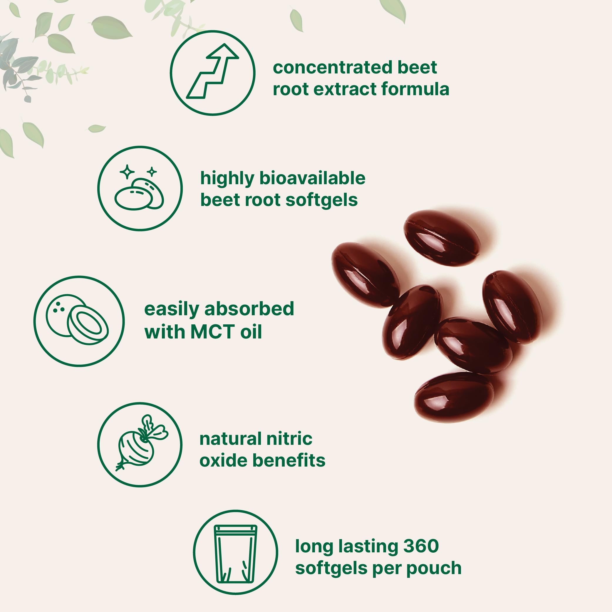 Micro Ingredients Beet Root softgel closeup shows glossy capsules designed for easy delivery.