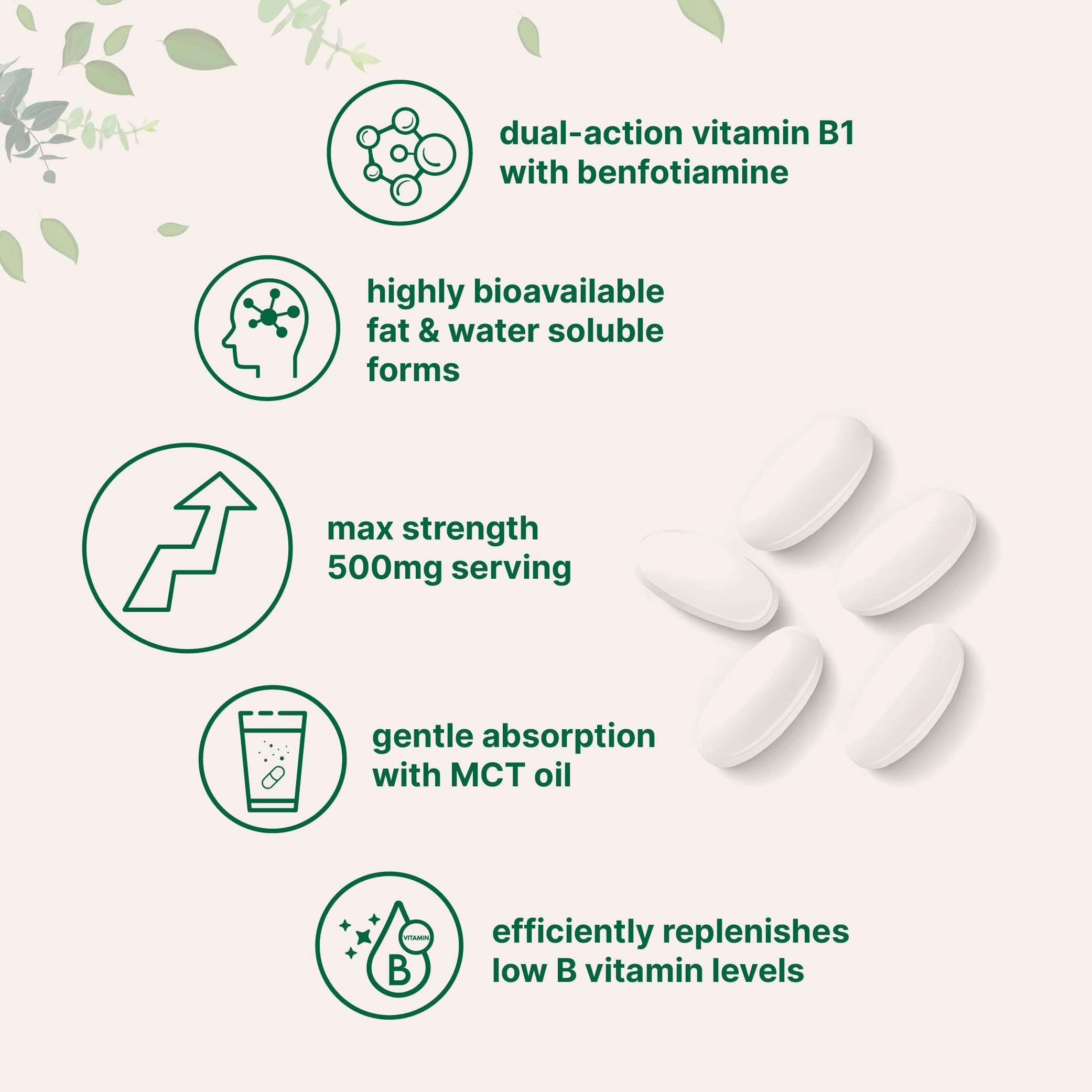 Micro Ingredients Vitamin B1 benfotiamine softgels close-up showing enhanced absorption potential.