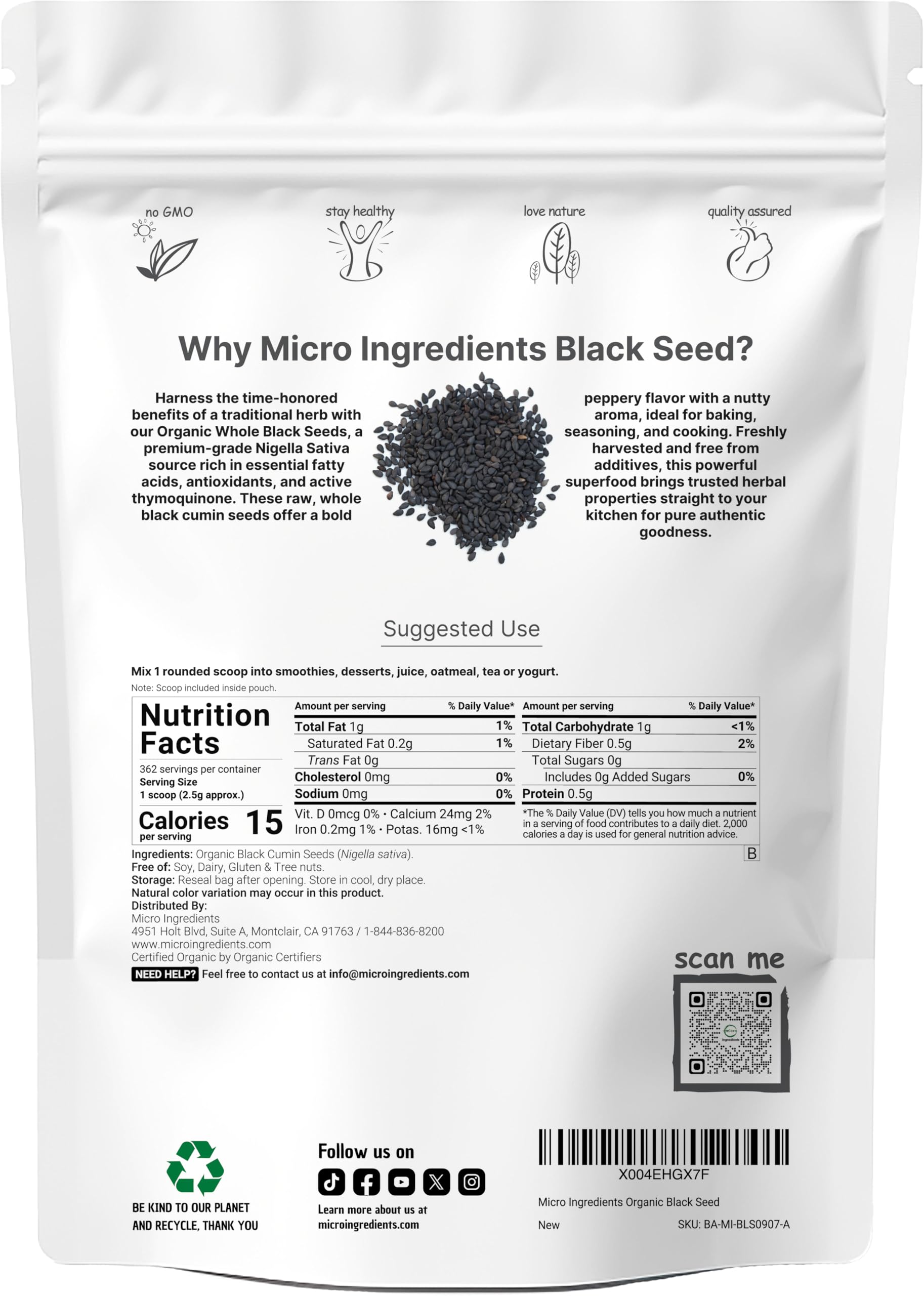 Micro Ingredients Nigella Sativa seeds macro closeup highlighting rich surface texture for seasoning