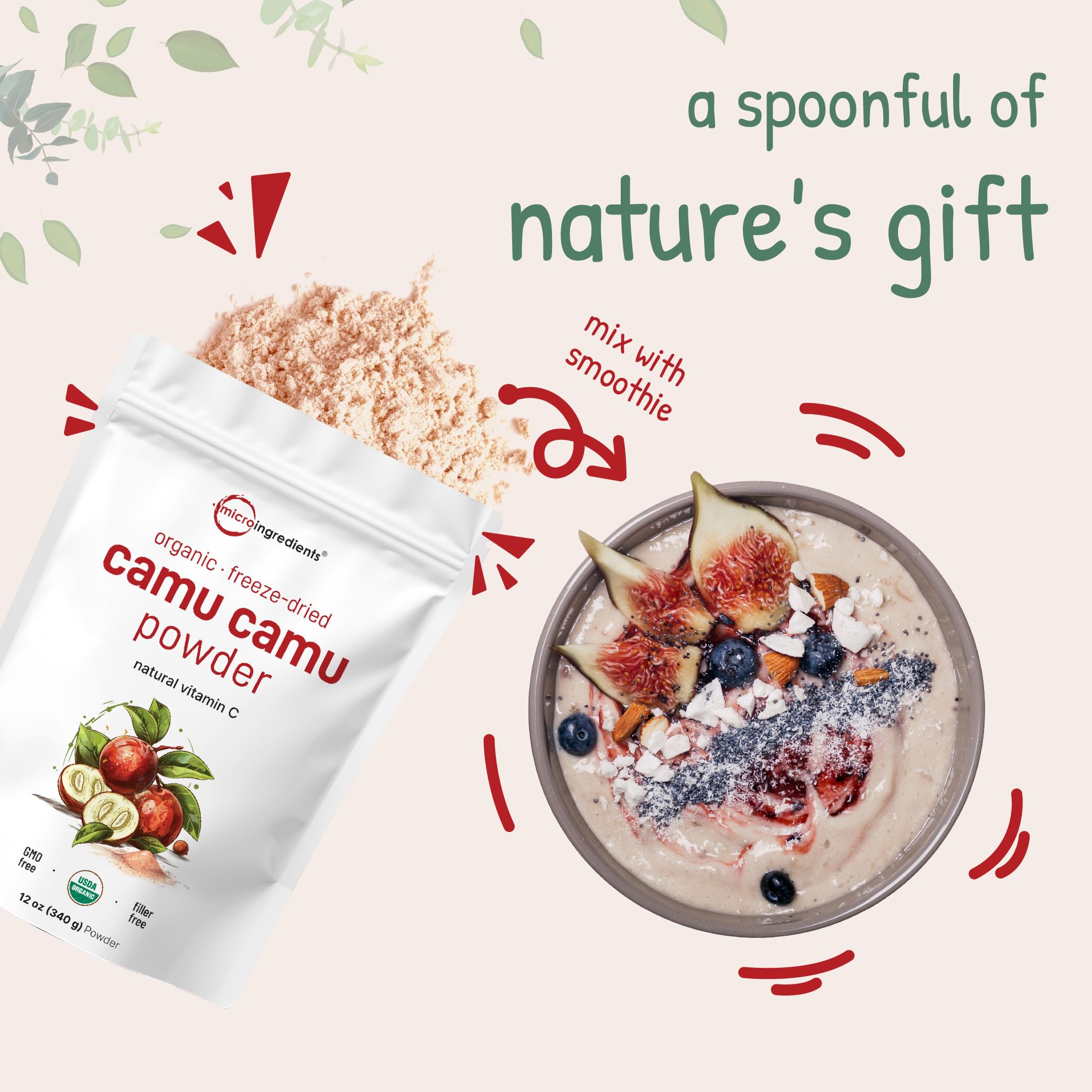 Packaging box of Micro Ingredients Camu Camu for convenient daily use