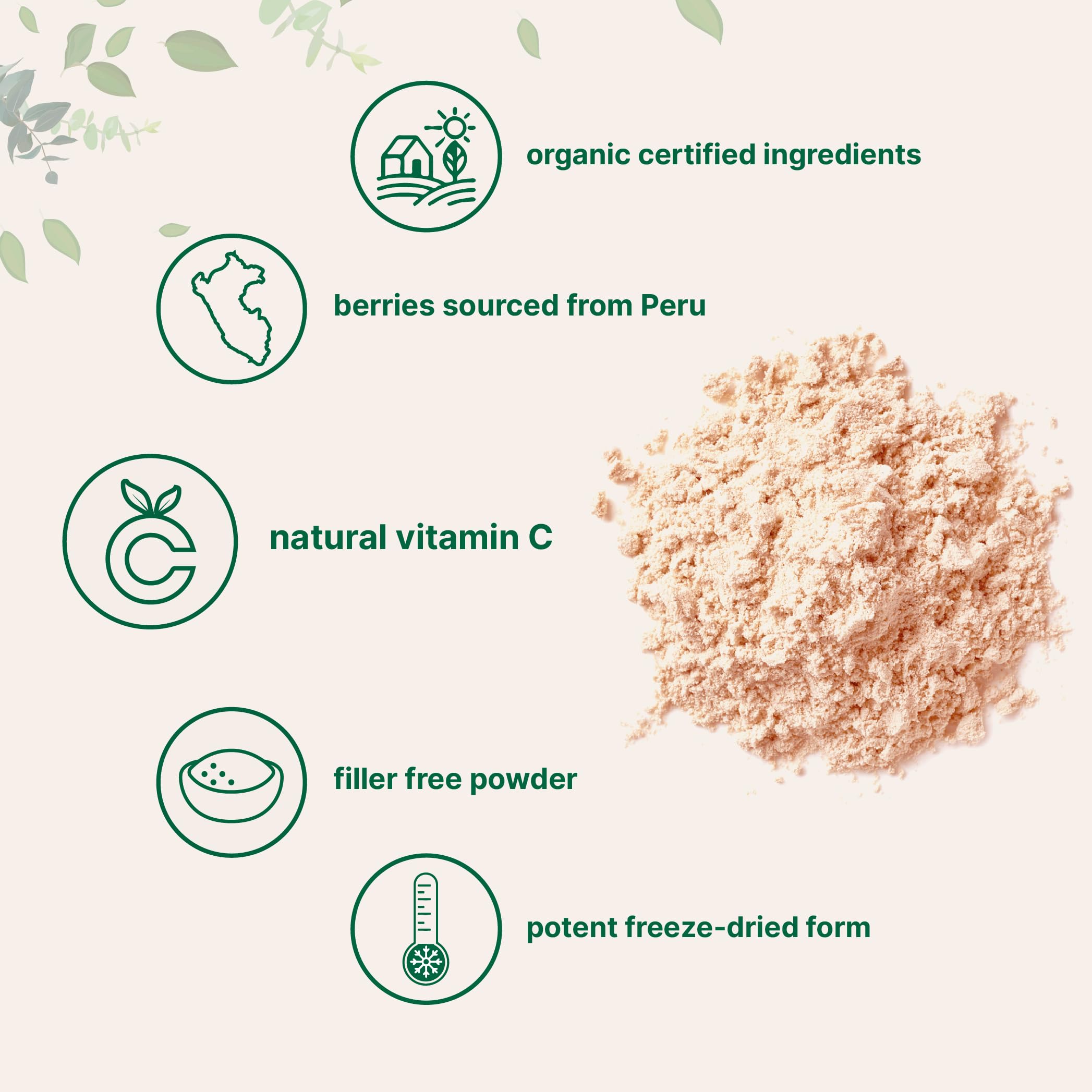 Pouring Camu Camu powder into a cup for easy mixing