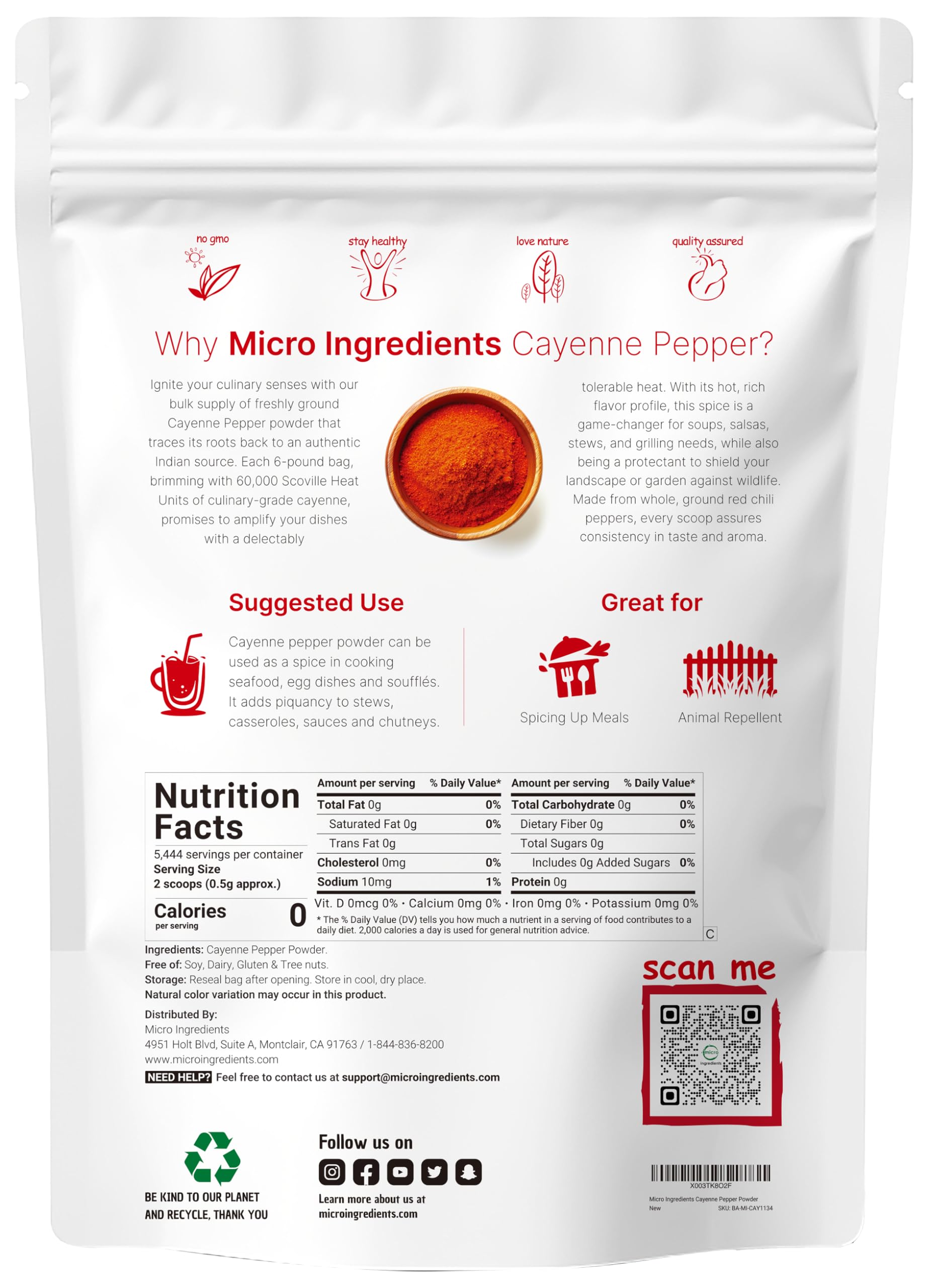 Micro Ingredients cayenne powder being added to soup for heat