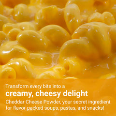 Micro Ingredients cheddar cheese powder dusted on popcorn for savory snacking
