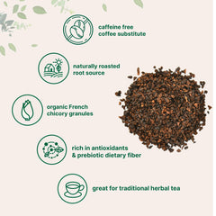 Micro Ingredients Chicory Granules in a cup, offering a rich, less acidic brew
