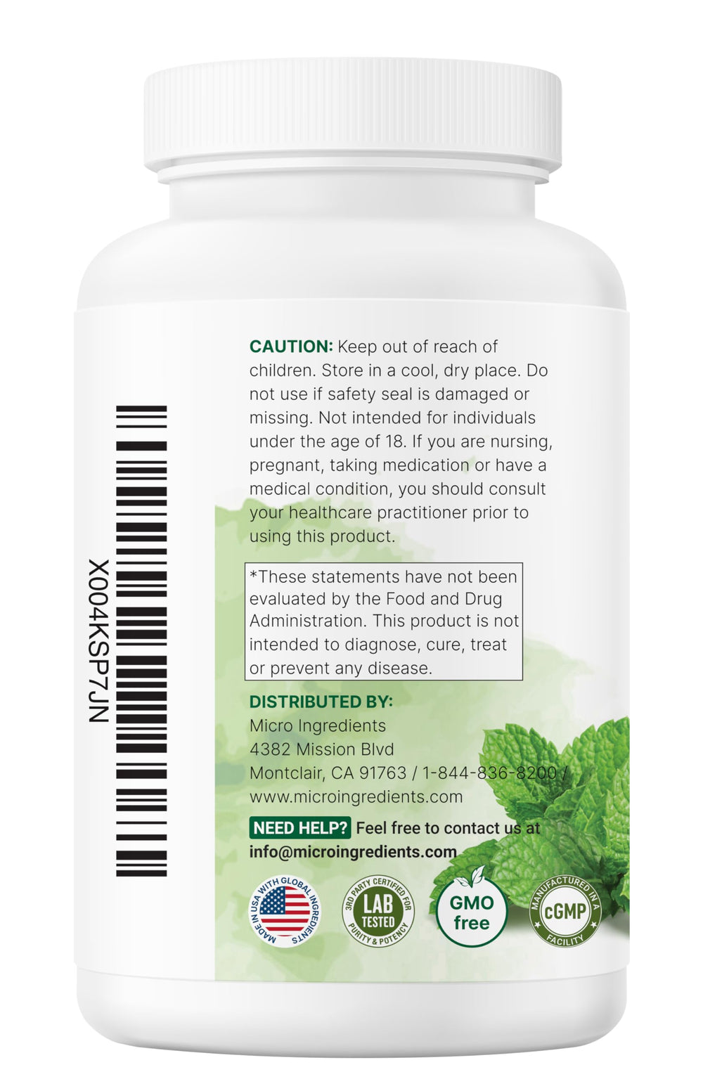 Micro Ingredients Chlorophyll Super Greens 240-capsule bottle for convenient daily use.