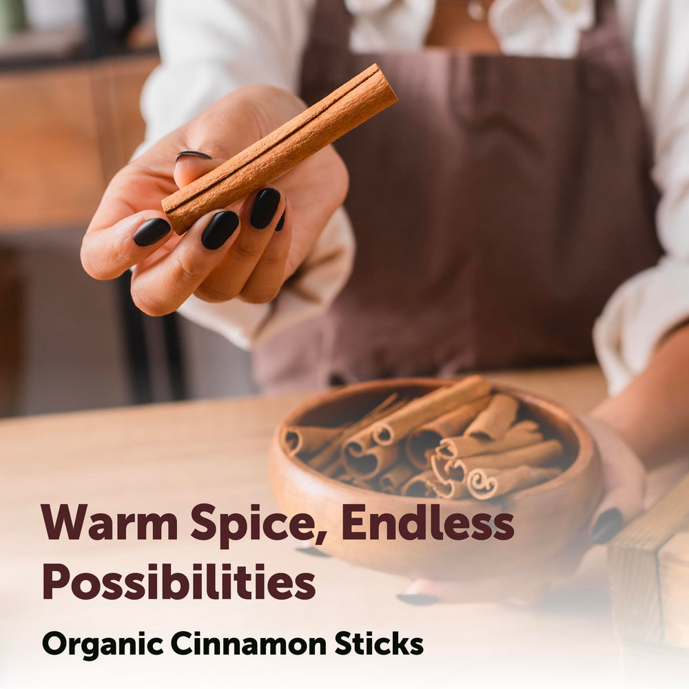 Vegan-friendly cinnamon sticks offer allergen-free flavor.