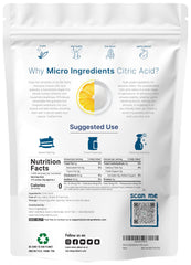 Fine granules of Micro Ingredients citric acid ready to dissolve in recipes