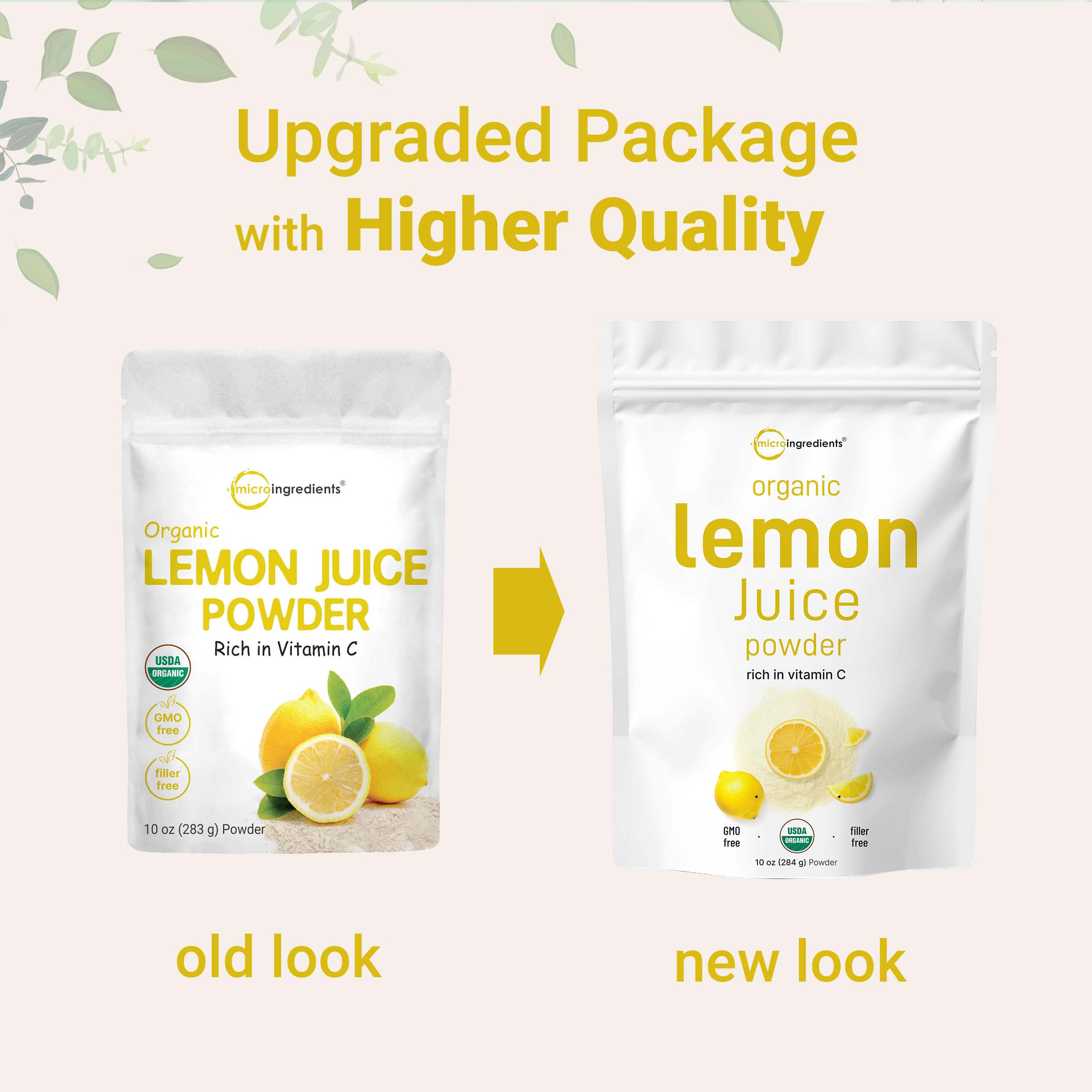 Micro Ingredients Cold-Pressed Lemon Source bottle hints fresh citrus flavor.