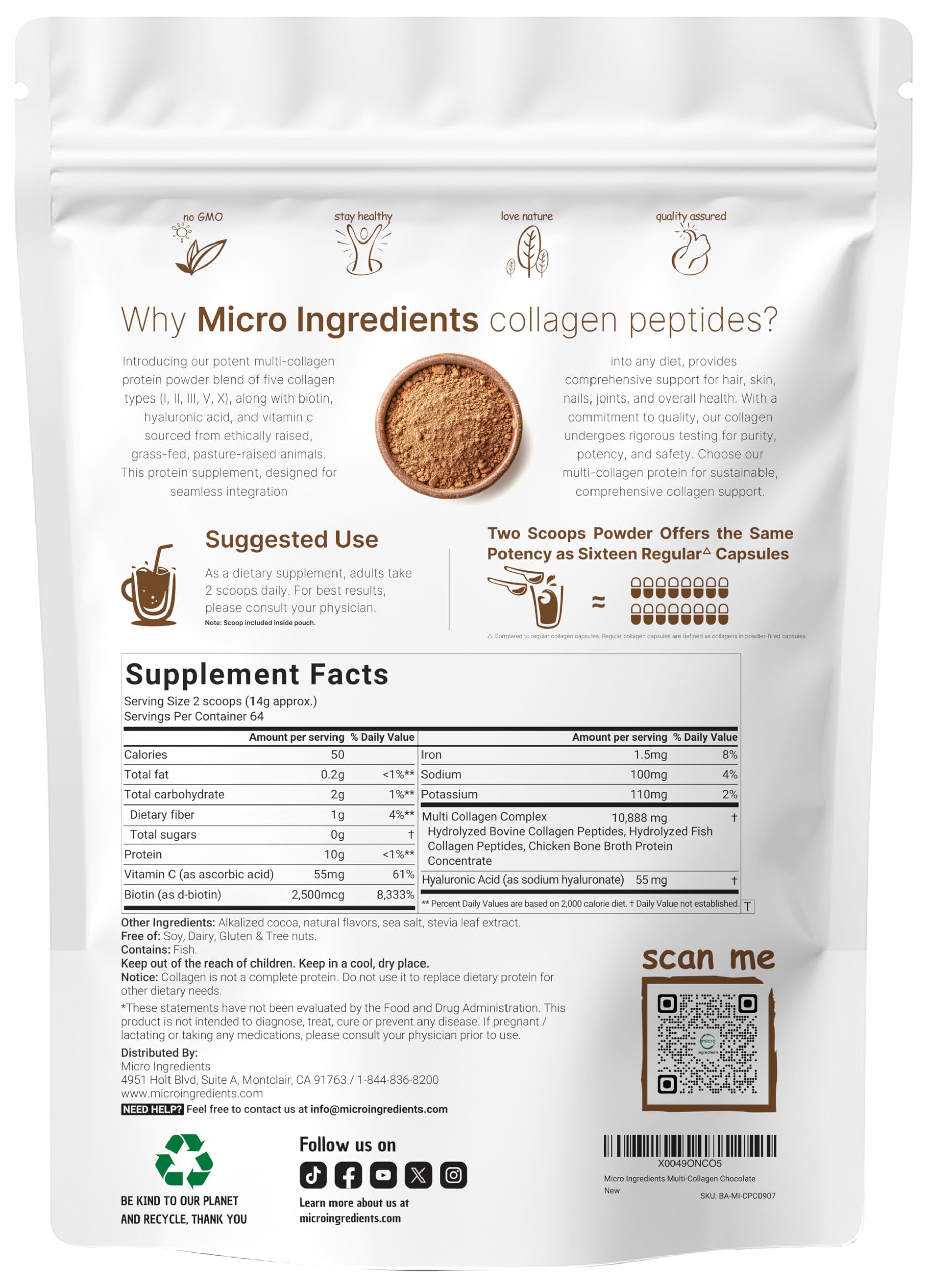 Micro Ingredients collagen types I II III V X for comprehensive support