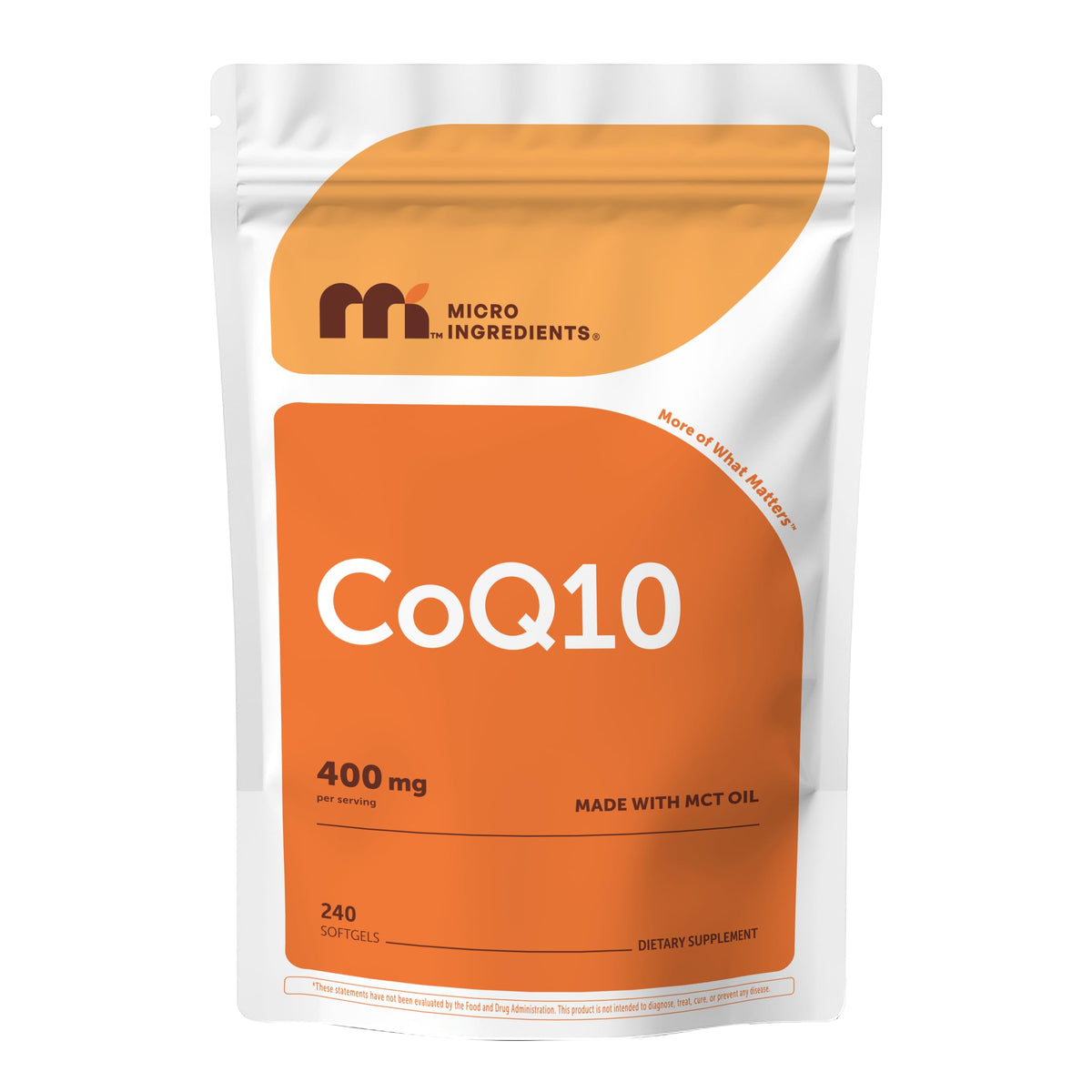 Micro Ingredients CoQ10 softgels bottle for daily use
