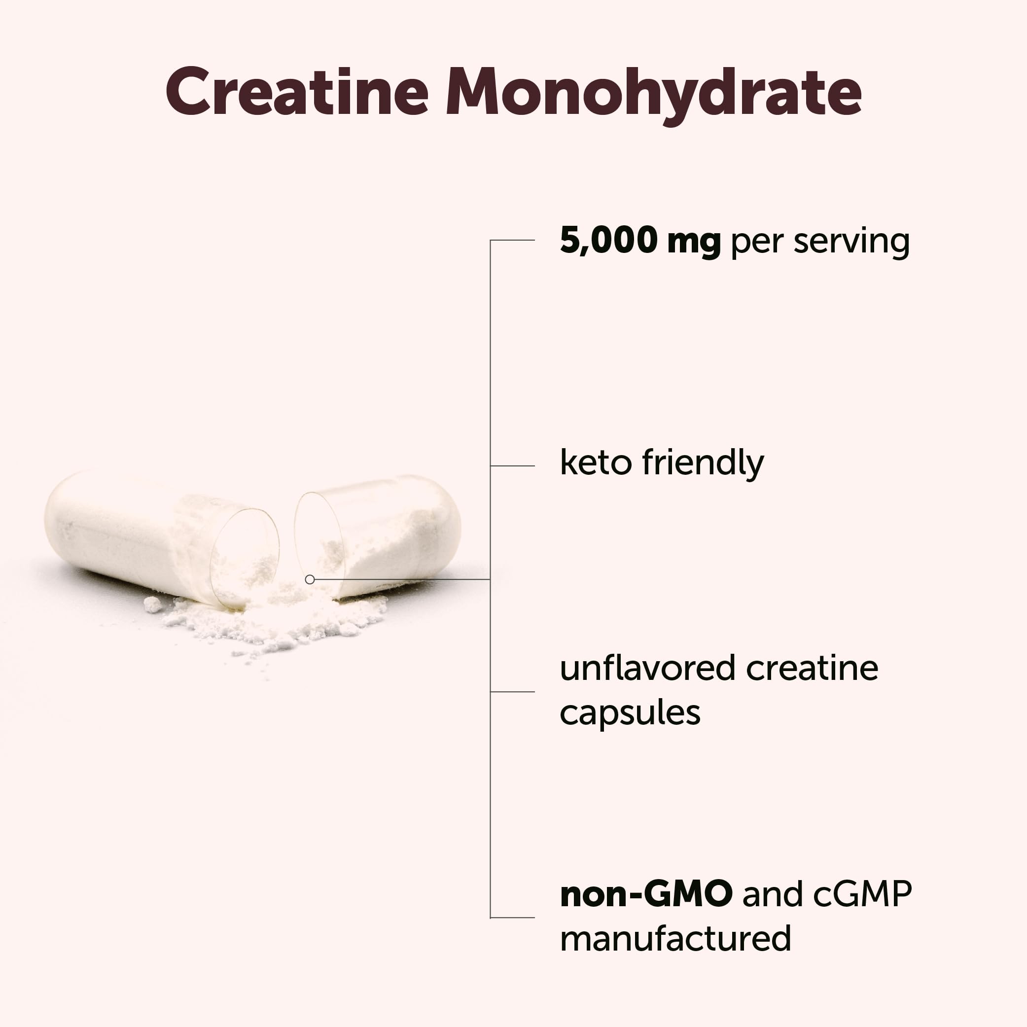 Micro Ingredients creatine monohydrate bottle label highlighting keto-friendly formula.