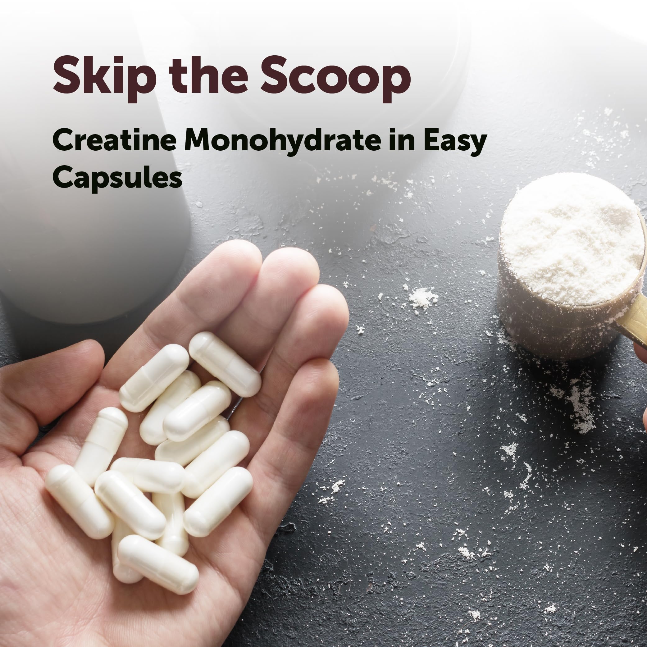 Micro Ingredients creatine monohydrate pour demonstrates convenient dosing.