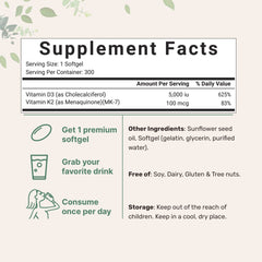 Close-up of Micro Ingredients D3 K2 softgels designed for easy swallowing.