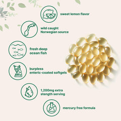 Enteric-coated softgels reduce fishy aftertaste while delivering EPA DHA.