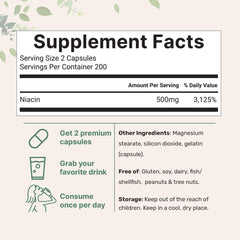 Micro Ingredients flush-free Niacin capsules close-up, convenient daily intake.