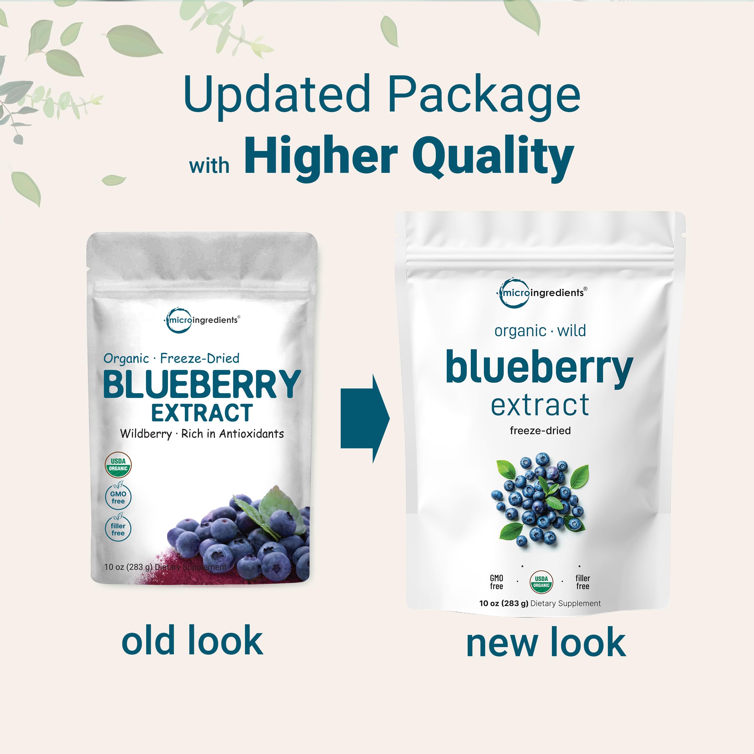 Micro Ingredients freeze-dried blueberries pouch ready to mix into breakfasts.