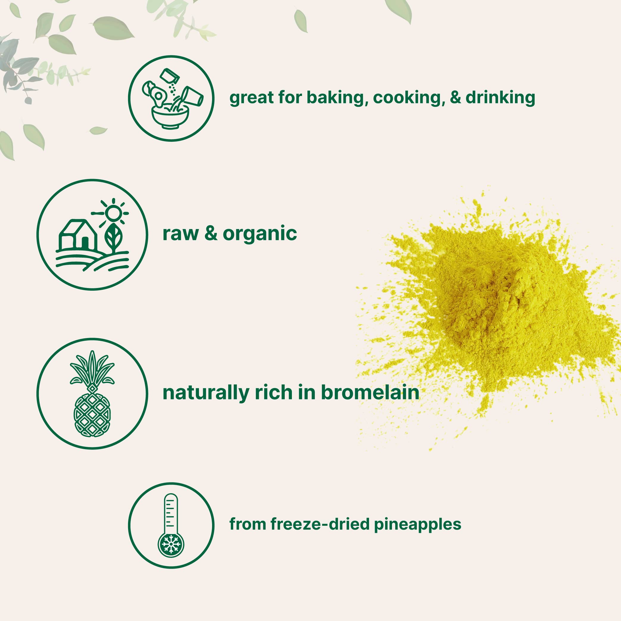 Micro Ingredients freeze-dried pineapple powder close-up highlights vibrant color.