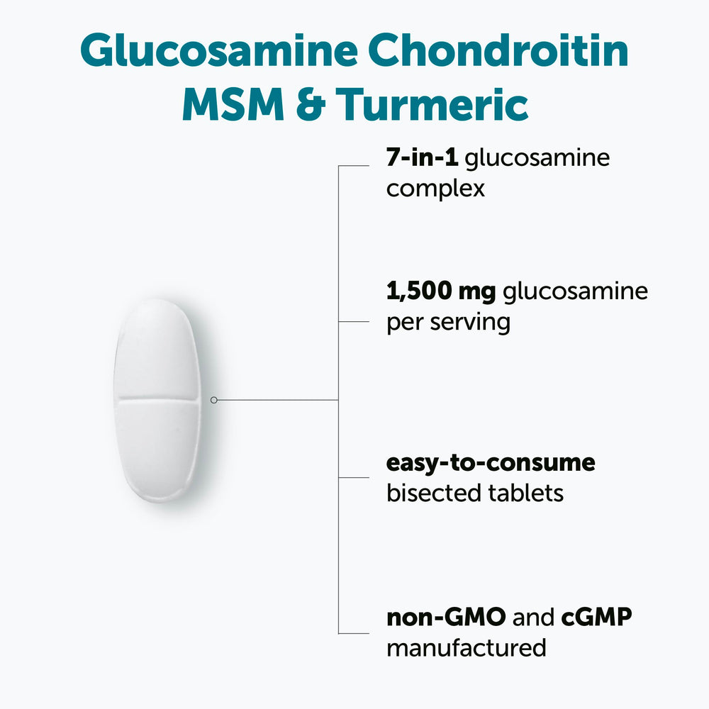 Micro Ingredients glucosamine chondroitin MSM turmeric tablets promoting daily mobility.