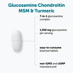 Micro Ingredients glucosamine chondroitin MSM turmeric tablets promoting daily mobility.