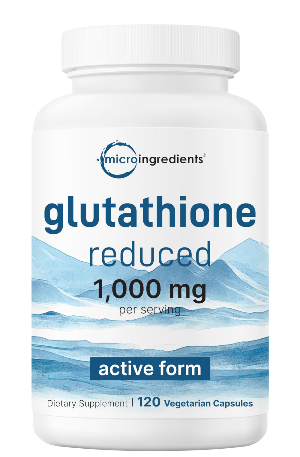Micro Ingredients Glutathione bottle front view showing 1000mg strength for daily antioxidant support