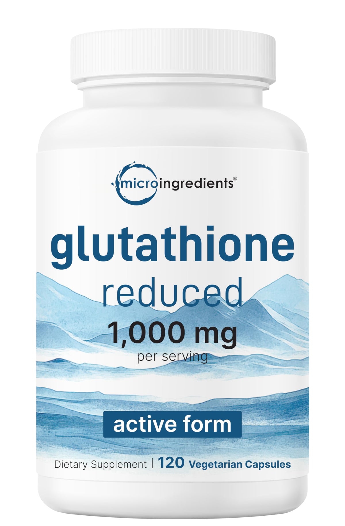 Micro Ingredients Glutathione bottle front view showing 1000mg strength for daily antioxidant support