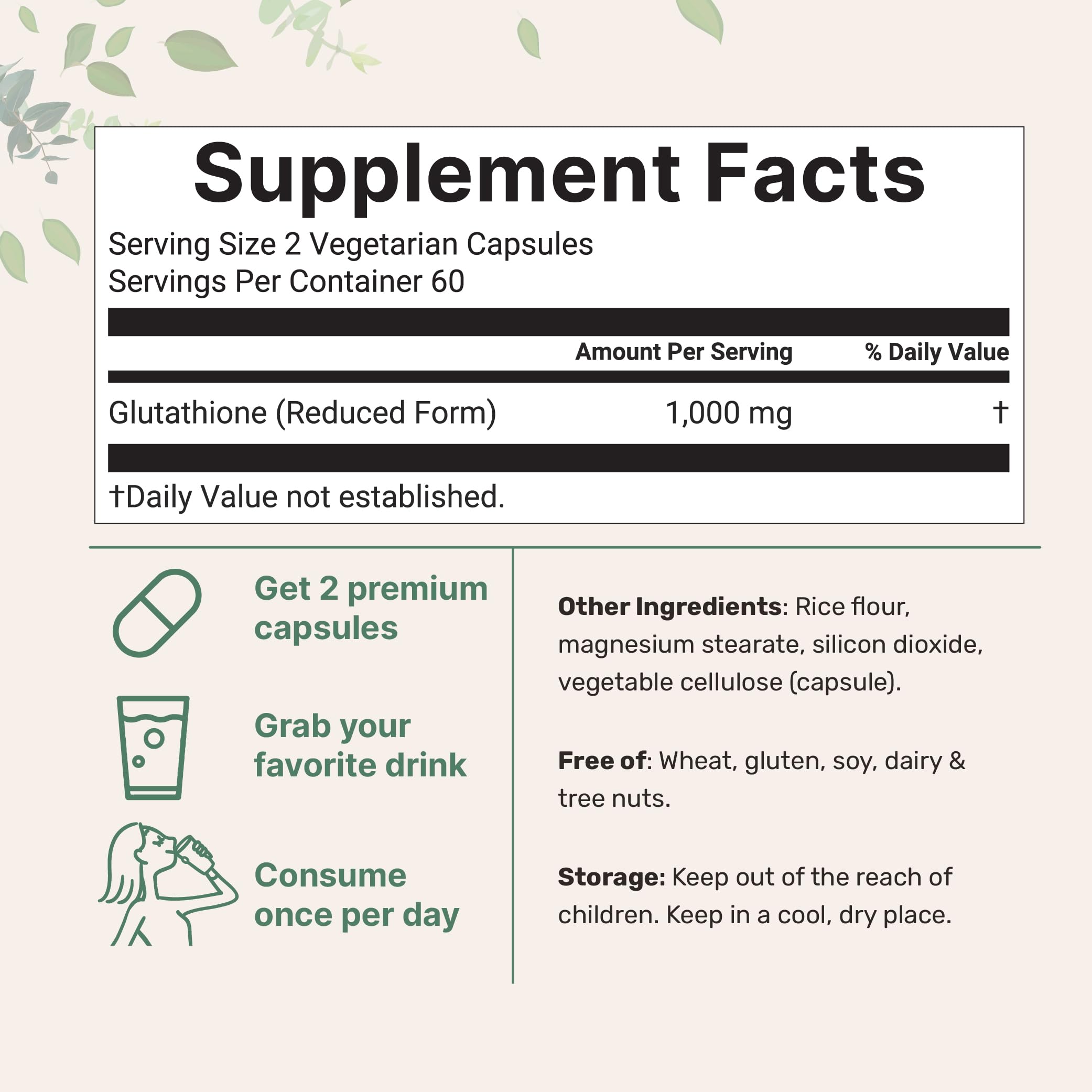 Micro Ingredients Glutathione capsules close-up highlighting veggie capsule form for easy use