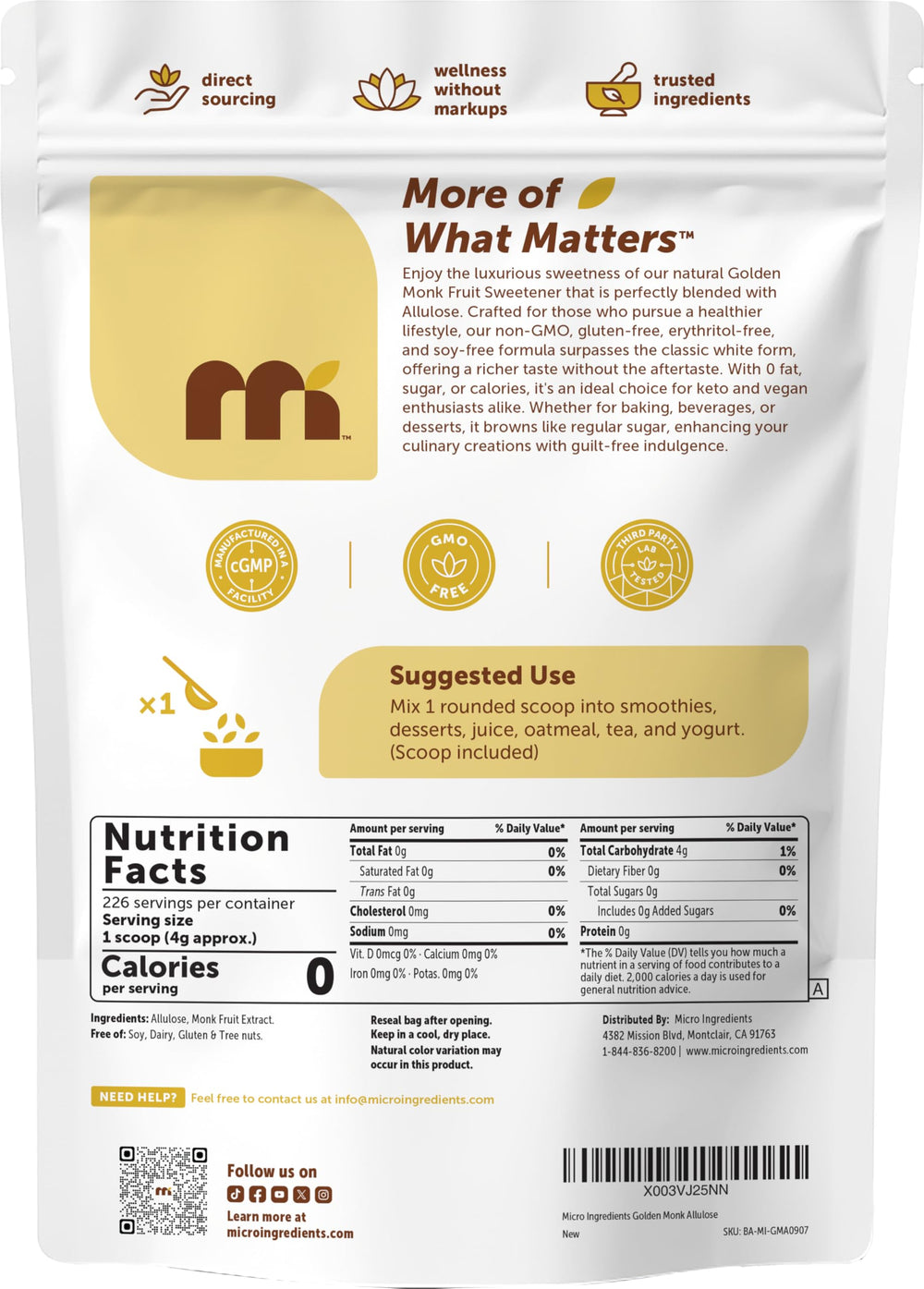 Micro Ingredients Golden Monk Fruit Sweetener gives caramel-like browning in desserts.