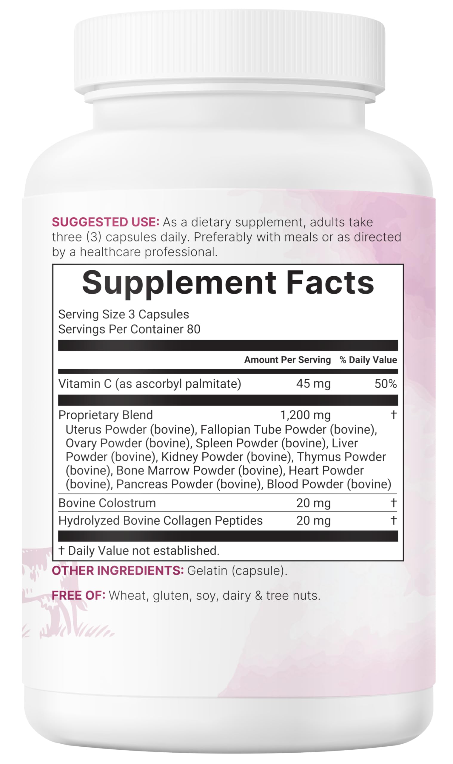 Micro Ingredients product shot showing 80-day supply and 3-capsule daily serving