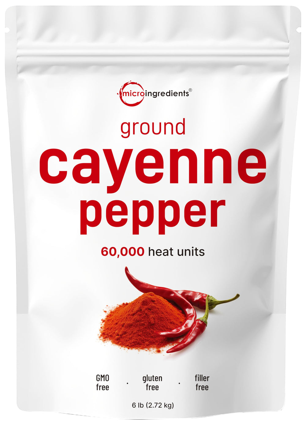 Micro Ingredients ground cayenne pepper bag with scoop for bold flavor in cooking