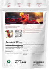 micro ingredients hibiscus tea bags steeping in cup for vibrant tart flavor.