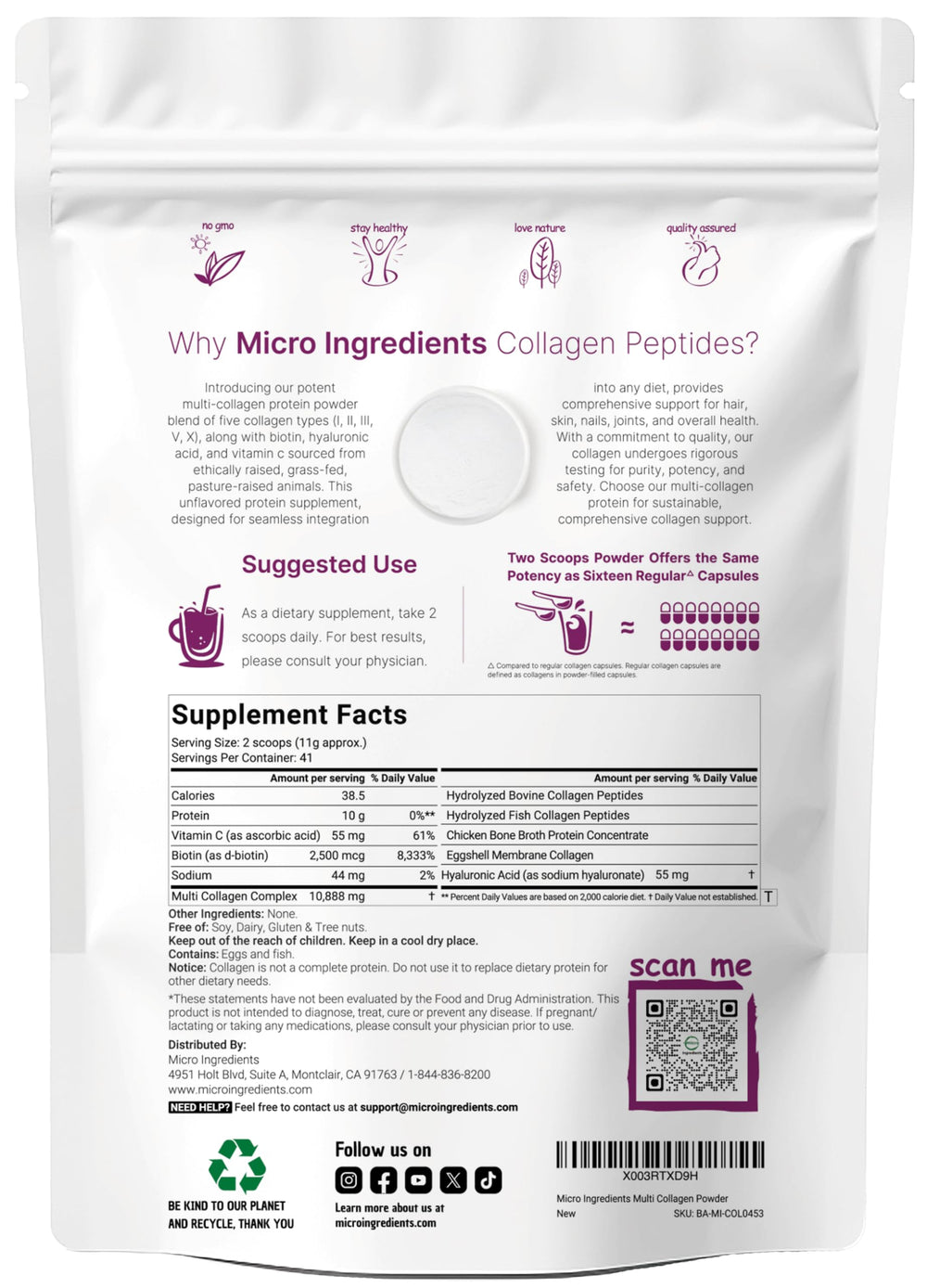 Hyaluronic acid and vitamin C blend from Micro Ingredients