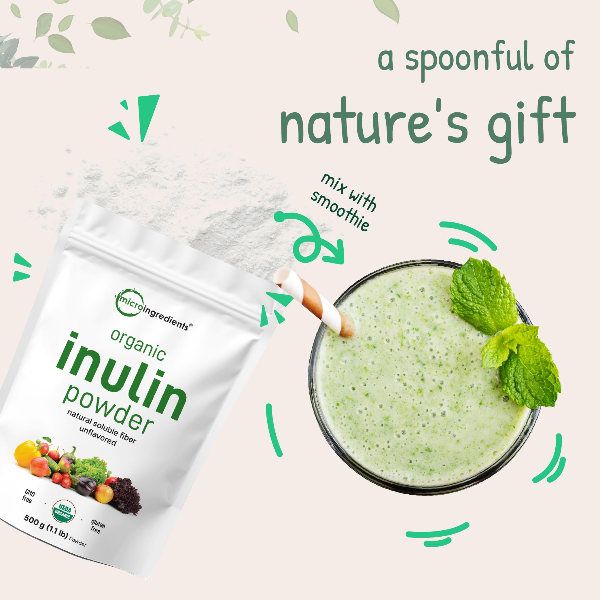 Inulin powder in yogurt demonstrates a neutral taste and smooth blend