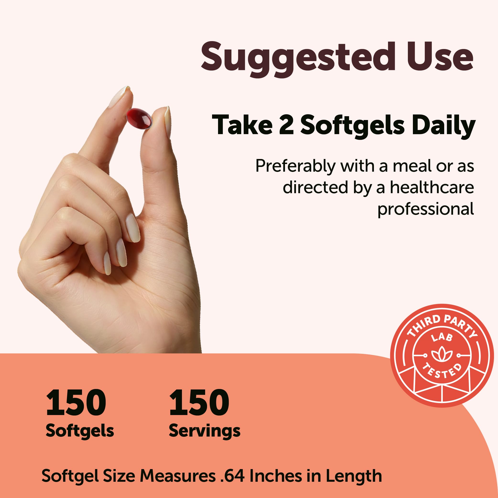 Krill Oil capsules pouring into a glass for convenient daily use