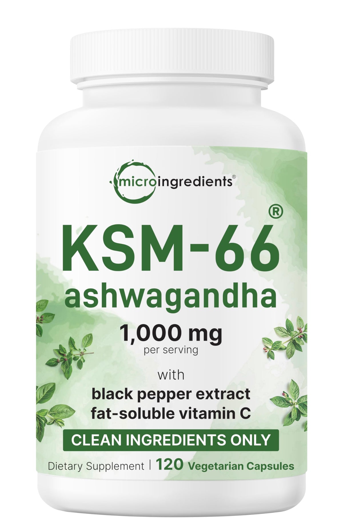 Micro Ingredients KSM-66 Ashwagandha bottle for daily stress support.