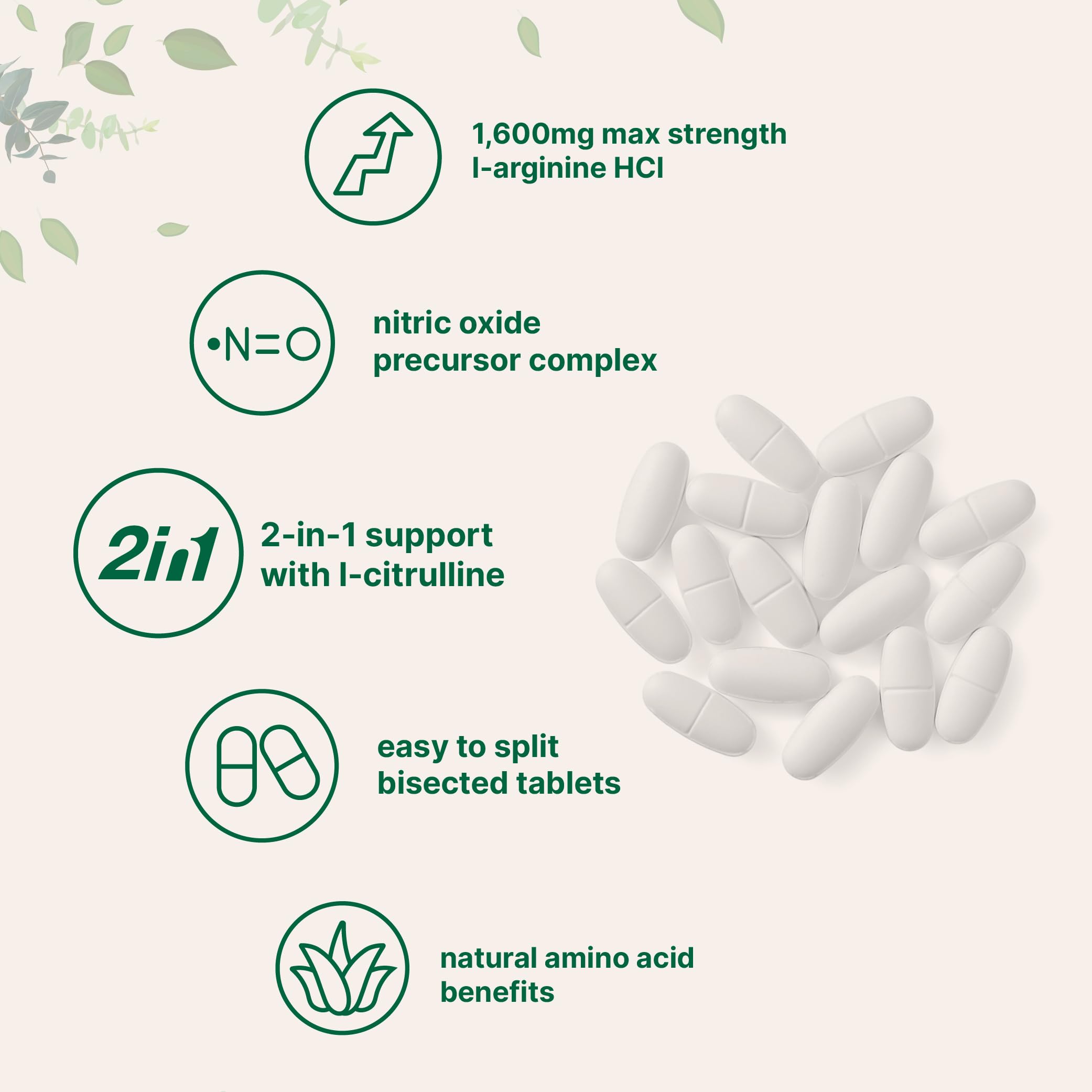 Micro Ingredients L-Arginine 1600mg serving size with L-Citrulline, a potent nitric oxide precursor