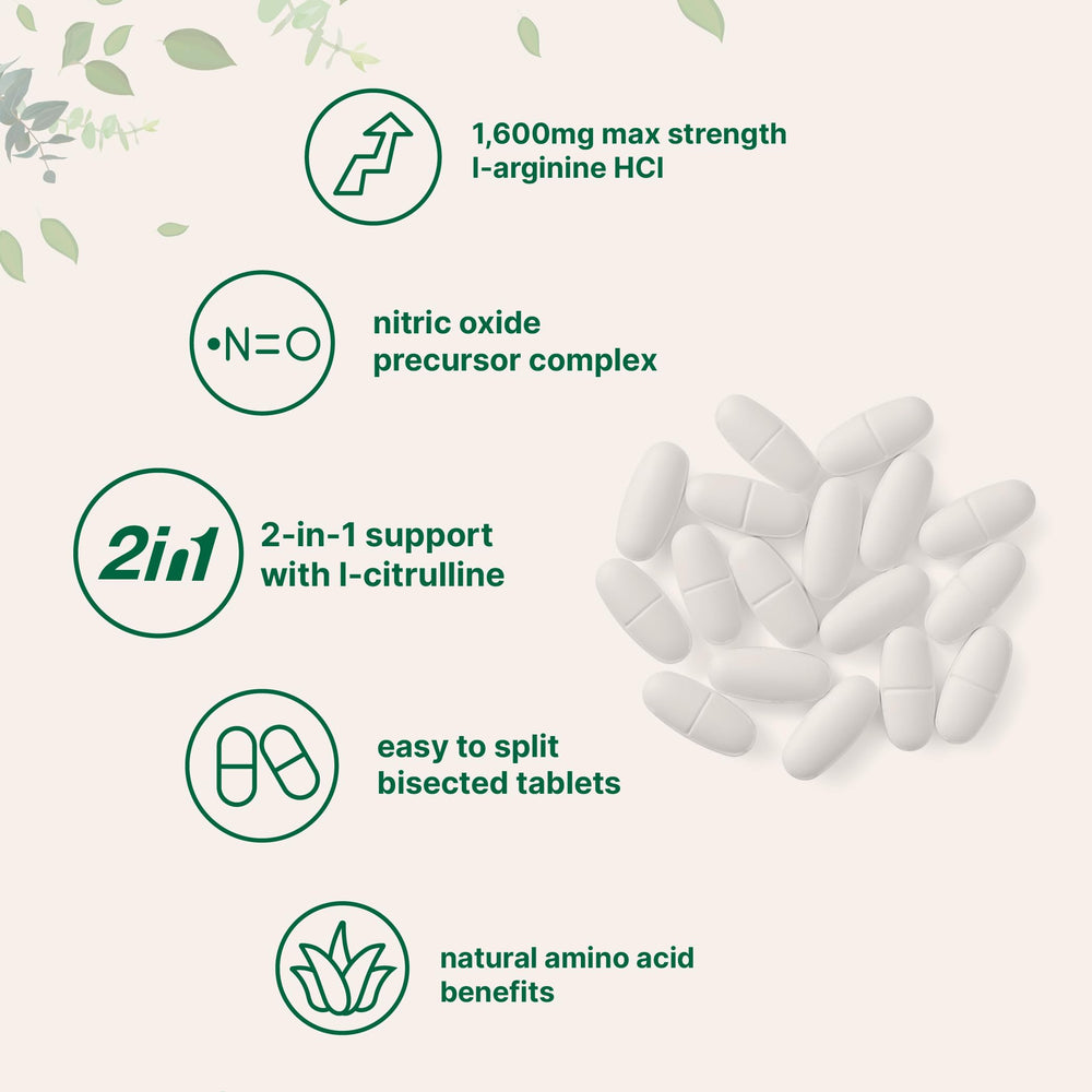 Micro Ingredients L-Arginine 1600mg serving size with L-Citrulline, a potent nitric oxide precursor