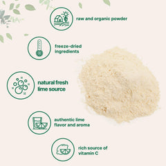 Micro Ingredients lime powder dispensed into water for a refreshing citrus boost
