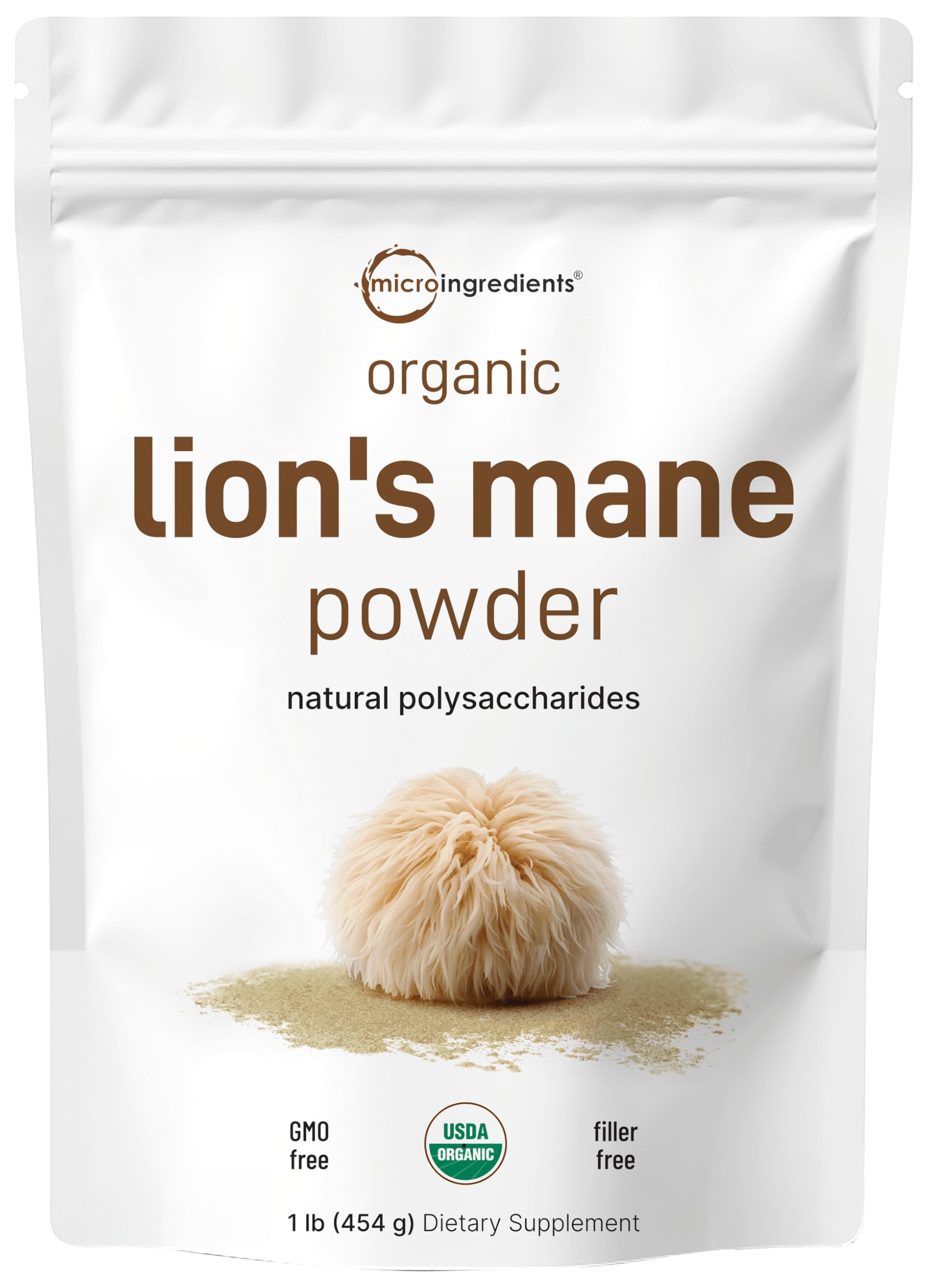 Micro Ingredients Lion's Mane powder bottle for daily cognitive support