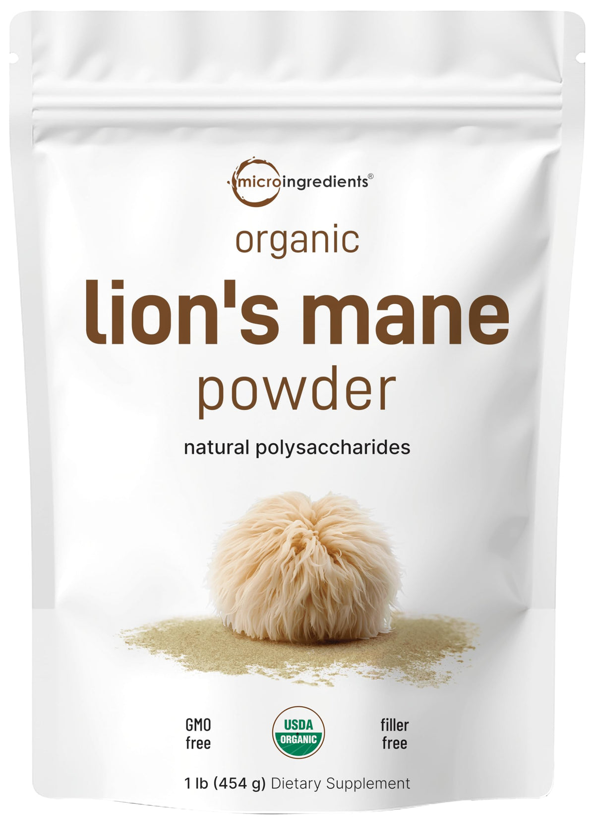 Micro Ingredients Lion's Mane powder bottle for daily cognitive support