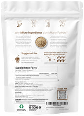 Micro Ingredients Lion’s Mane powder pour scoop for easy daily servings.